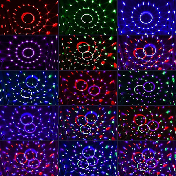 Diskokule med fjernkontroll DJ-belysning Partylys Strobelys 15 moduser Scenebarlys for hjemmedans Bursdag Bar Show Klubb B