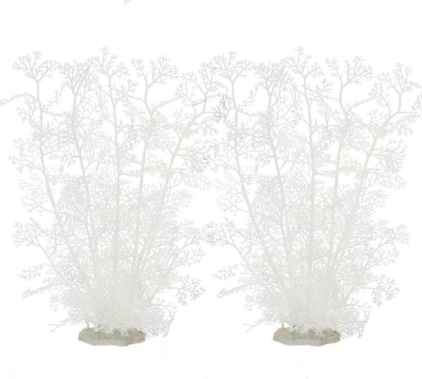 Akvarie Plastikplanter 2 stk. 38 cm (Hvid 2 stk.) c