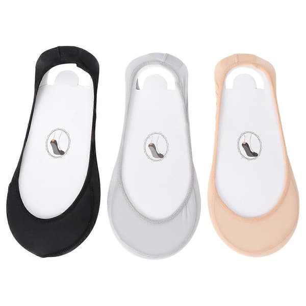 Andningsbara Sock Flats Osynliga Strumpor Polyamid Silikon Vardagskläder 3-pack
