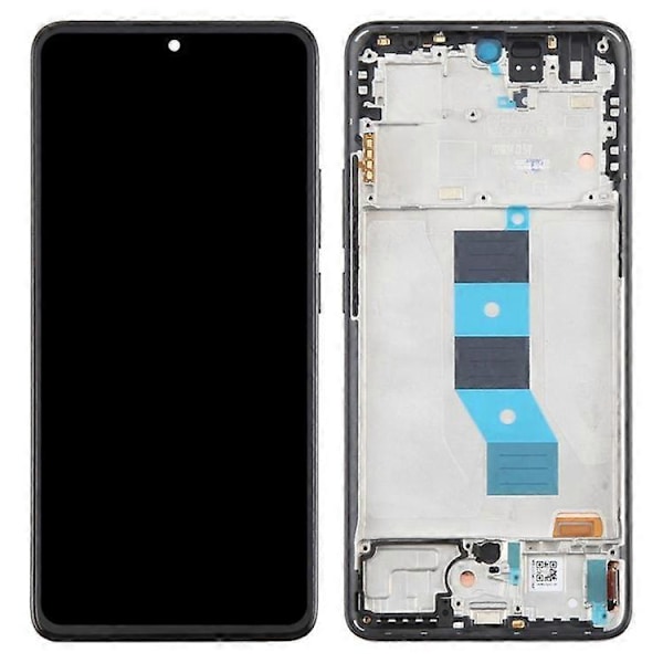 Kompatibel för Xiaomi Redmi Note 14 5G Grad C LCD-skärm och digitizerenhet + Ramdel (TFT) (Utan logotyp) Black