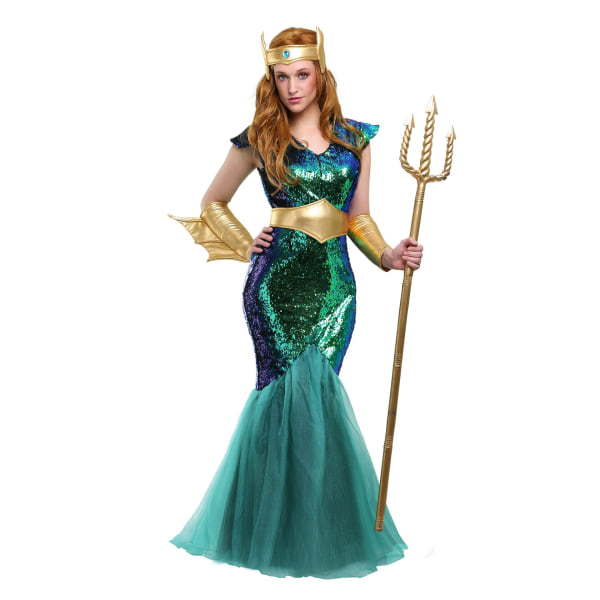 Halloween-dräkter för vuxna, Aquaman, Ancient Cleopatra, Farao-kostym, Queen, King and God of War-dräkter woman L