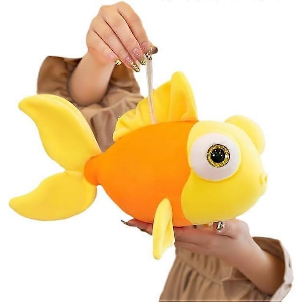 Guldfisk Plysch Gosedjur, Mjuk Guldfisk Dockkudde, Födelsedagspresenter Pojkar och Flickor (35 cm) (Gul)