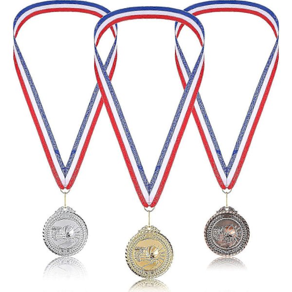 30 Stykker Medaljebånd Premiekrager Medaljebånd Med Snap-klips Stripete Medaljebånd Snorer