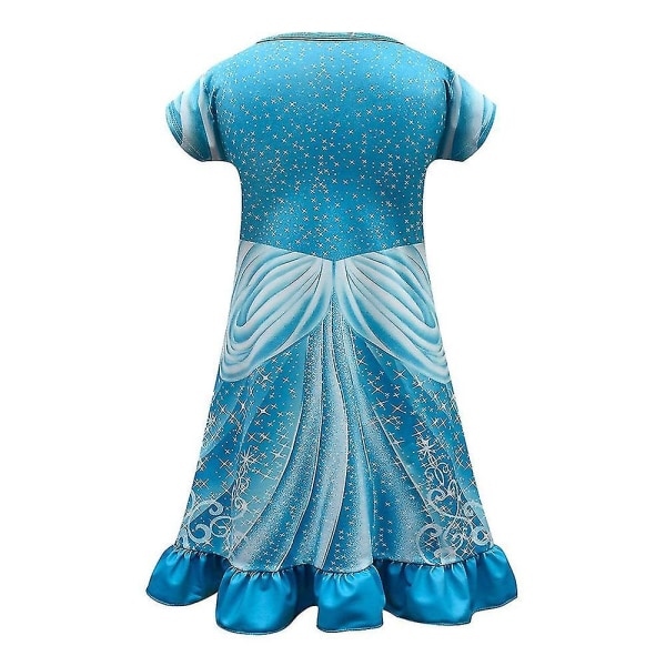 New Trend Girls Barn Sommar Kortärmad Klänning Cosplay Kostym Holiday Casual Midi-klänningar Blue 4-5 Years