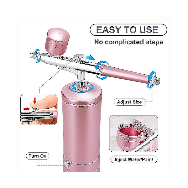 Ladattava johdoton airbrush-kompressori 0,4 mm:n suuttimella partureille, kynsitaiteeseen, meikkiin, mallimaalaukseen