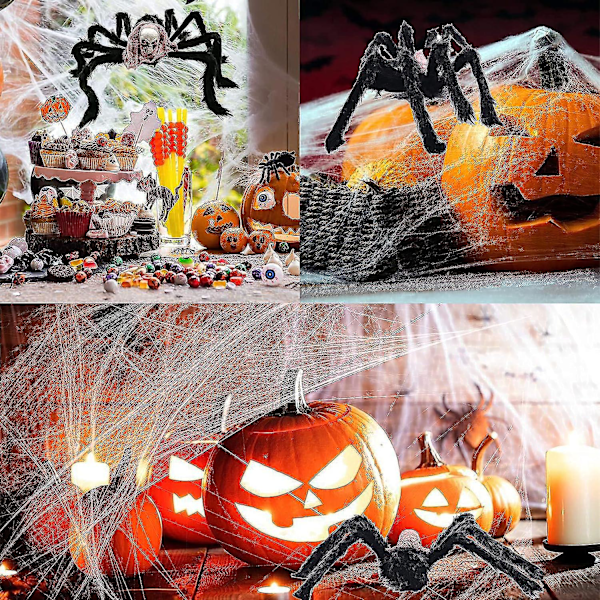 Halloween Dekorasjon Spøkelseshode Edderkopp, 1 Stor Skummel Skjelett Edderkopp, Halloween Furry Edderkopp Skumle Fake Rekvisitter For Innendørs Utendørs Hage Plen Hjem Hol