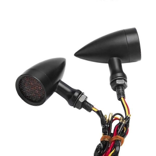 10 mm moottoripyörän retro LED-vilkku jarruvalo verkkolinssillä Chopperiin