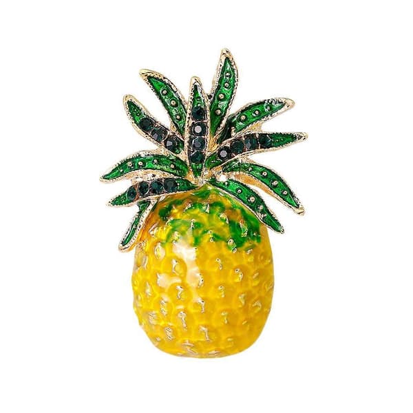 Strassbrosch för klänning, ananasmönstrad broschtillbehör för kvinnor, cocktailpartyn, 1-pack