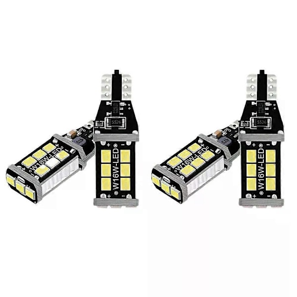 2 st Stark Vit Canbus LED-lampa för Bil Backup Backljus 912 921 T15 W16W