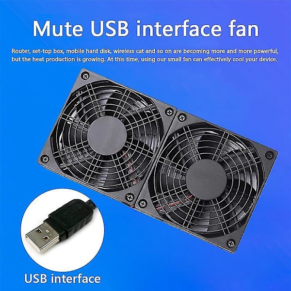 120mm 5V USB-virtalähteellä toimivat PC-reititinpuhaltimet nopeudensäätimellä, suuri ilmavirtaus, jäähdytyspuhallin reitittimelle ja modeemille