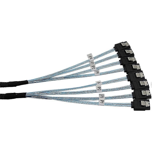 2 stk 4x SATA til SATA kabel 4 porter/sett Data kabel 7 pin SATA kabel 6gbps SATA til SATA HDD kabel Cor