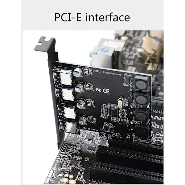 PCIE USB3.0 Udvidelseskort PCI Express til USB Adapter HUB Controller 4 Porte