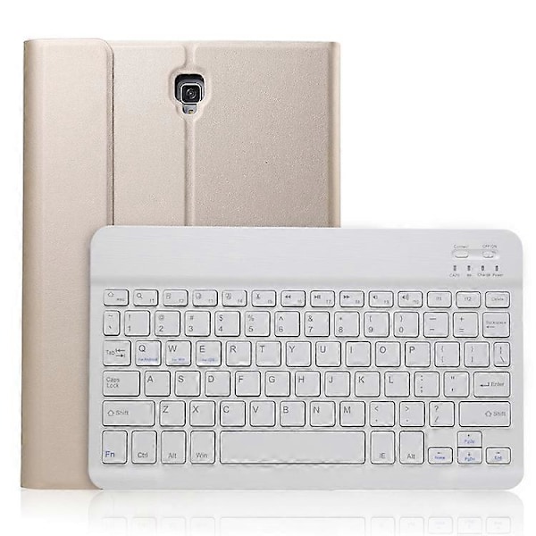 Avtagbart Bluetooth Tangentbord PU Läder Ställ Fodral Skal Kompatibelt För Samsung Galaxy Tab A 10.5 (2018) T590 T595 Gold