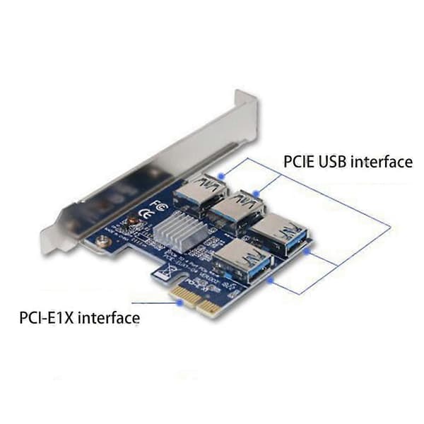 PCI-E 1x - 4x -sovitinkortin jatkokortti 16X -paikat USB 3.0 -sovitinkortti