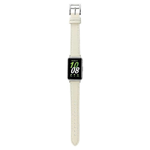 Kompatibel med Samsung Galaxy Fit3 Ægte Læder Urrem Udskiftning Beige