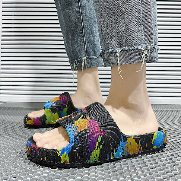 Tofflor herr ytterkläder sommar sport kokos stepping bajs känsla halkfri mjuk sula flipflops utomhus strand tjock sula sandal 2025green 35-36