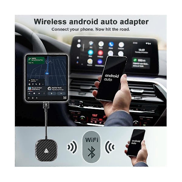 Kablet til trådløs Android Auto Dongle, Trådløs Android Auto Adapter, Plug Play 5G BT USB Bil AI Boks