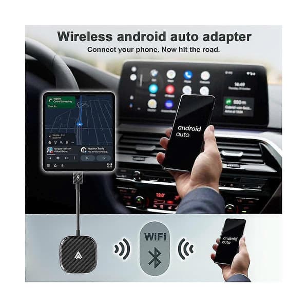Kablet til trådløs Android Auto-dongle, trådløs Android Auto-adapter, Plug Play 5G BT USB Car AI-boks