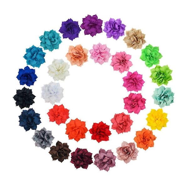 30 stk. Mode Chiffon Blomster Til DIY Hårtilbehør Stof Blomsterbuket