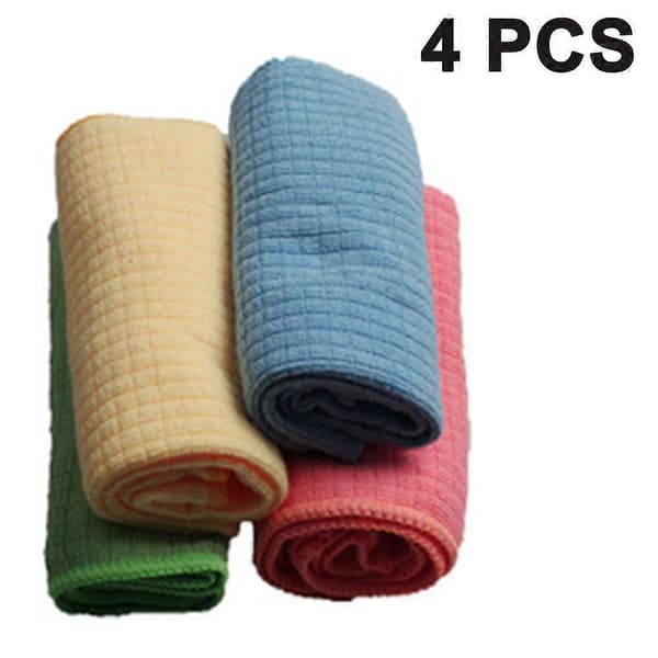 4 st Mikrofiber Teköksdukar Absorption - Luddfritt Mikrofiberdukar