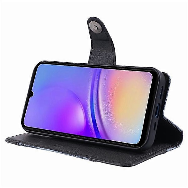 Kompatibelt Skal för Samsung Galaxy A55 5G, skarvad PU-läder magnetisk stängning plånboksfodral Black