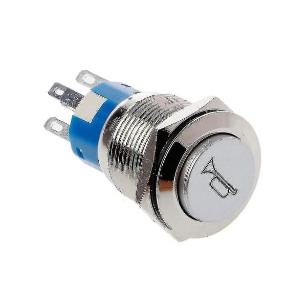 19mm LED Momentan Hornknapp Metall Trykknapp Belyst Bryter 12v