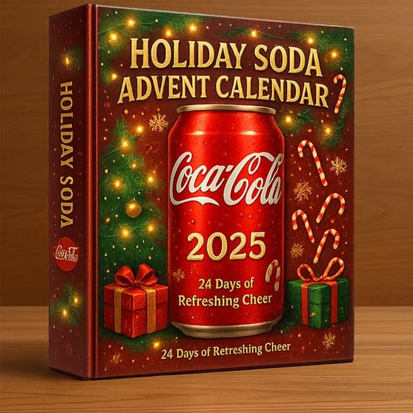 Adventskalender 2025 Läsk/Cola – 24 Dagars 2D Akrylfigurer Julkalender med Läsk | Perfekt Julklapp