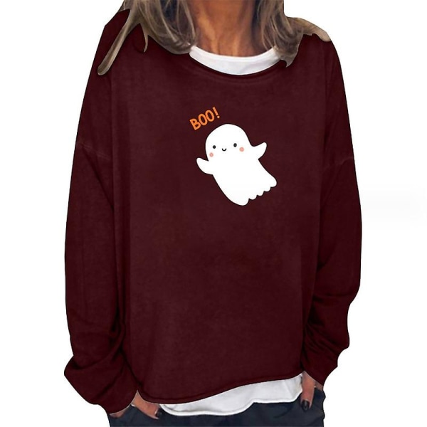 Halloween T-paita Pumpkin Face Shirt Naisten pitkähihainen syksyinen kurpitsapaita Halloween T-paita toppi style 1 3XL