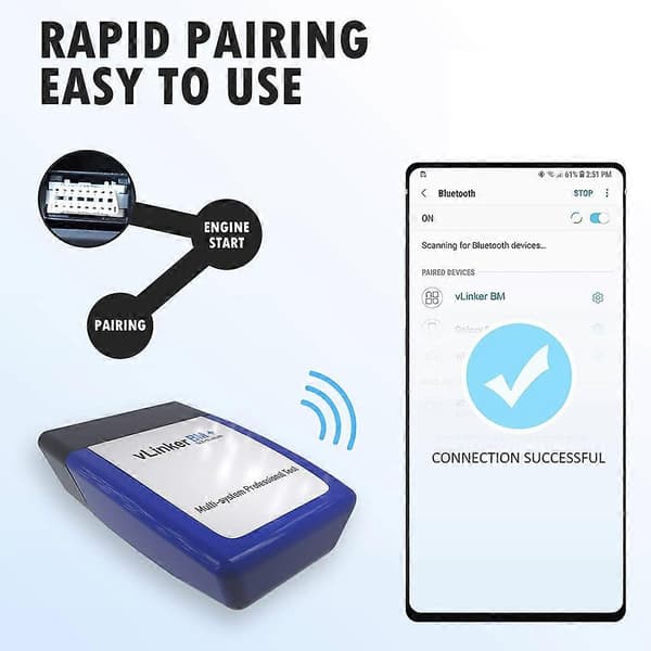 Vgate VLinker BM Wifi Bluetooth-kompatibel Bil Felkodsläsare OBD2 Diagnostik