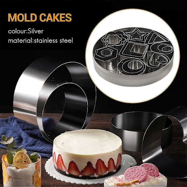 24 stk Mini Kakeform Sett Kakeform Rustfritt Stål Deig Smultring Leire Metall Bakeform
