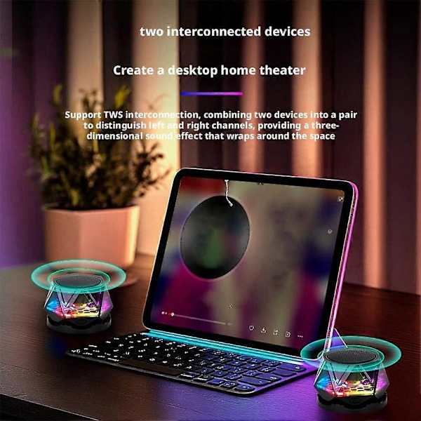 Magneettinen Bluetooth-kaiutin Mini Sound Box RGB-valaistusnäytös Puhelinpidike