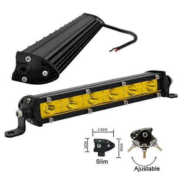 2 stk 7 tommers 6 LED 18W gule LED arbeidslys spotlight dagslys kjørelyssett med relékabel Ha