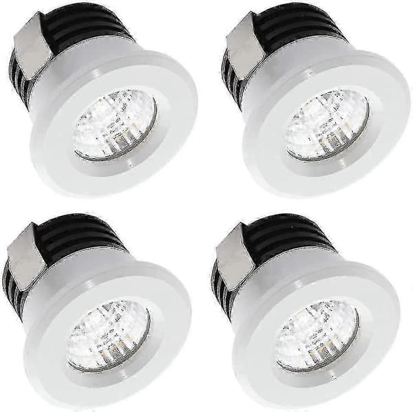 Sæt af 4 Mini LED Indbyggede til Gipsvæg Belysning 3 W Varmt Hvid Spots