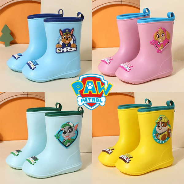 Paw Patrol Chase Skye Anime Sarjakuva söpöt lasten sadekengät tytölle pojalle vedenpitävät EVA-kumi liukumattomat toddler lasten sadesaappaat Chase 17cm