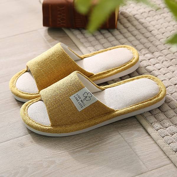 Söt tecknad kanin Kanin Bomull Linne Tofflor Dam Sommar Andas Tjock Plattform Slides Tofflor Kawaii Flip Flops Sandaler Orange-Thin 38-39(24-24.5cm)
