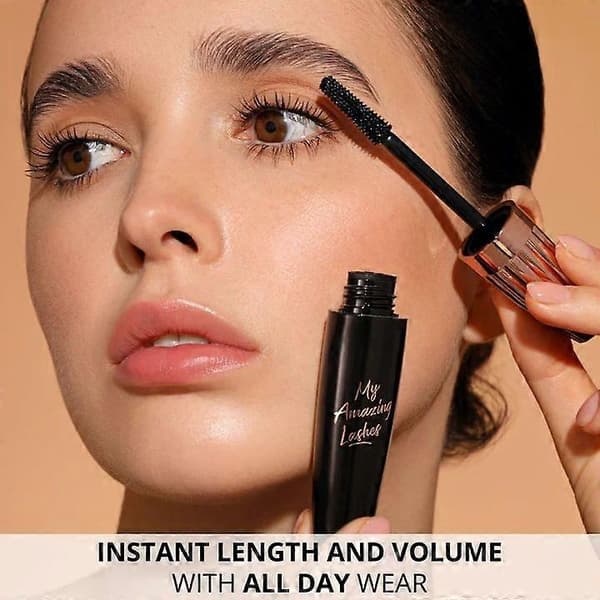 Vandtæt svedafvisende mascara, smudsfri 7D Volume Lash Mascara, sort tyk forlængende øjenvippemakeup, 1/2/4 stk. 2pcs