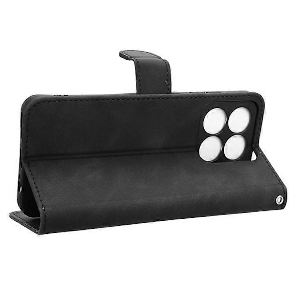 Kompatibel for ZTE Blade A35 / A55 Lærveske Hudfølelse Anti-Drop Lommebok Flip Telefondeksel Black