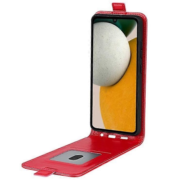 Yhteensopiva Samsung Galaxy A15 4G Korttipidike Puhelinkotelo Crazy Horse -kuvioinen Nahkakuori Red