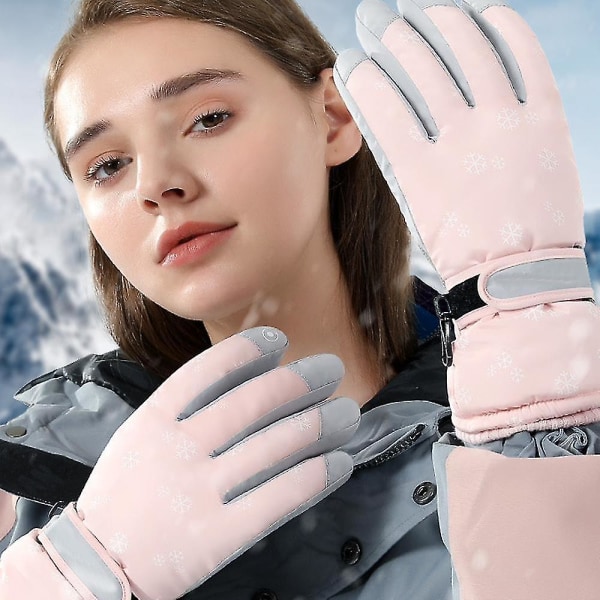 Lumihanskat Vedenpitävät Talvi Ski Gloves Lämpimät neutraalit käsineet Sakura Powder (Snowflake) SK22