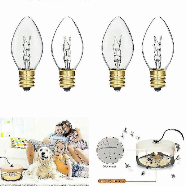 4 kpl Vaihtolamppu E12 7w Lamput Sticky Dome Sticky Kirppuloukku Tappaja XH