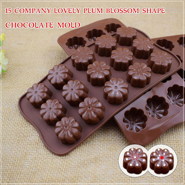 DIY Kagebageform 15 Riller Blomst Silikone Chokolade Model Bageplade Q