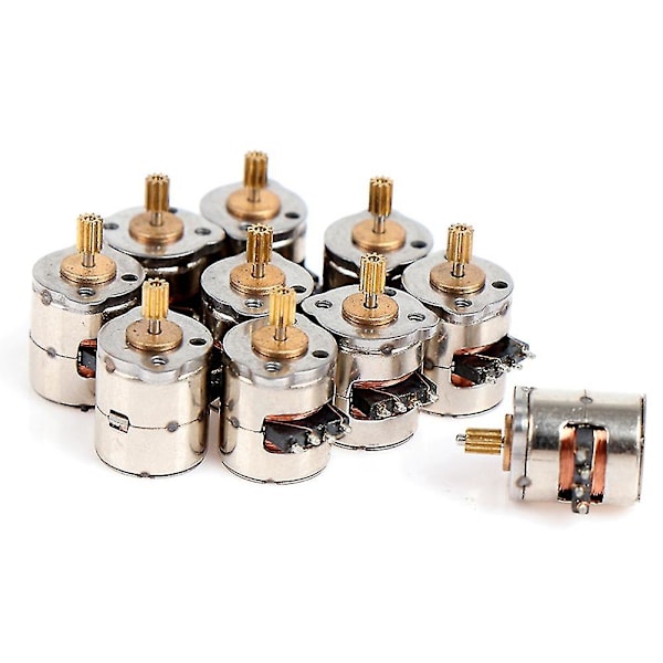 10 st/paket Mini 2-fas 4-ledarstegsmotor Miniatyr Stepper med Växel Liten Tiny Mini Motor Leksak