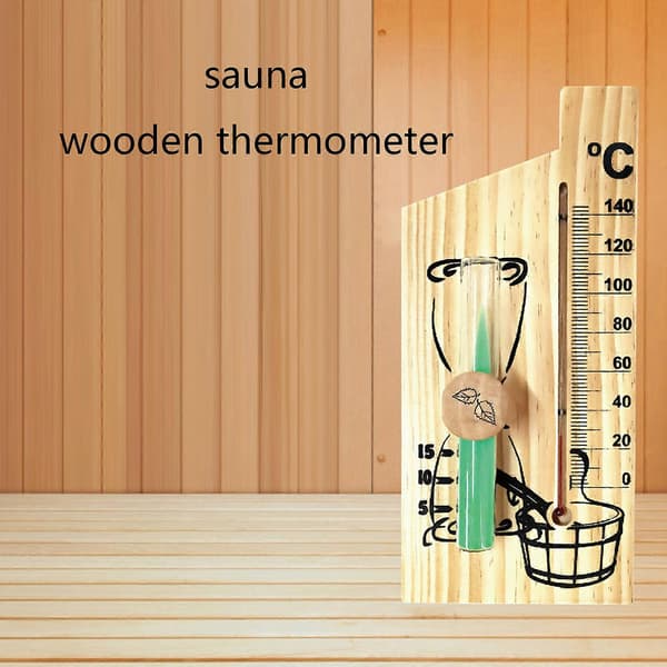2 i 1 Sauna Termometer Sandtimer Timeglas Træ Termometer Temp Måler