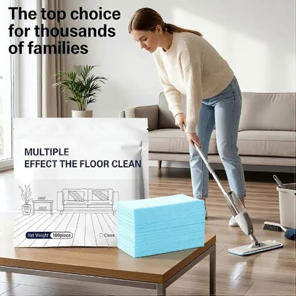100/200/300 STK Oppløselige Gulvvaskeark, Moppeputer for Hardtre og Fliser med Flere Dufter, Flekkfjerner blue 100pcs