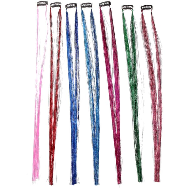 7 stk. Glitter Hår Lametta Tråde Fe Hår Glitrende Fletning Hår Skinnende Lametta Hår Extensions