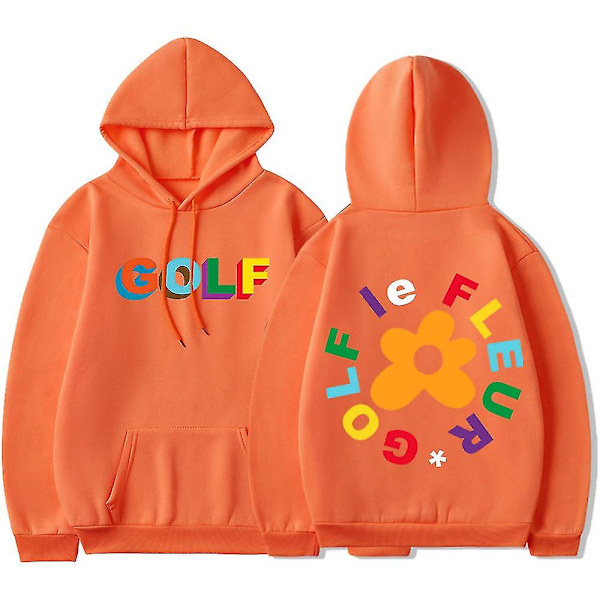 Miesten casual hip hop -pusero Käännettävä printed villapaita Orange XL