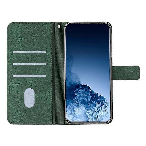 Kompatibelt för Samsung Galaxy S23 Mandala Blomma Präglat PU Läder Ställ Fodral Magnetlås Telefonplånboksskydd Green