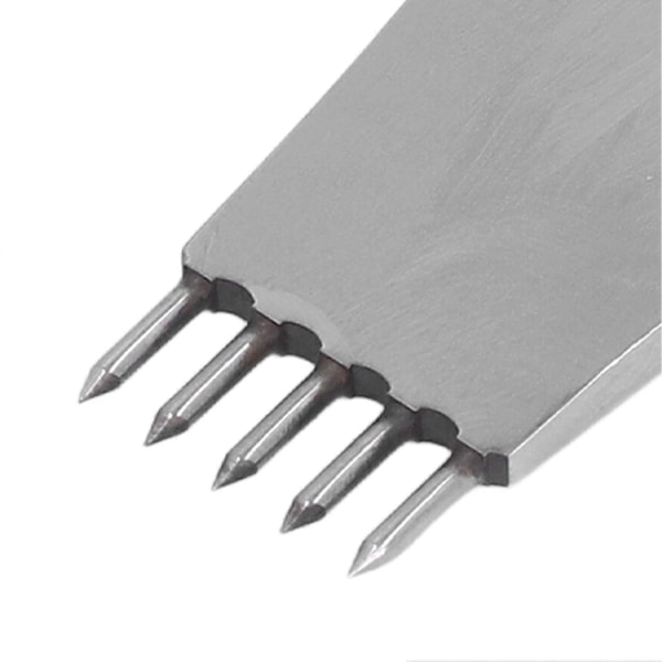 Nahkapiikki pyöreä leikkaus peilikiillotettu nopea teräs nahkapiikkileikkuri kiiltävällä kahvalla nahkatyökalut 4mm 5 hammasta