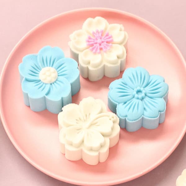 Kirsebær Månekageform 50g 3D Blomster Stempler Bage Dessert Dekorationsform