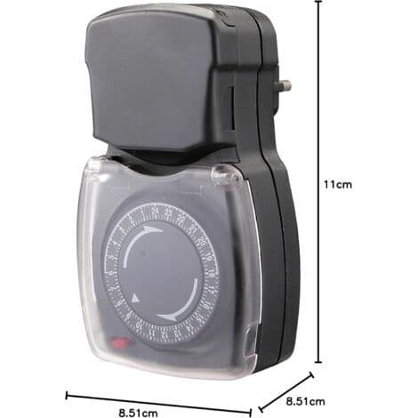 1 - Mekanisk programmerare - Daglig timer - 15 minuters intervall - Vattentät för utomhusbruk - Vit - 25x11x8,5cm